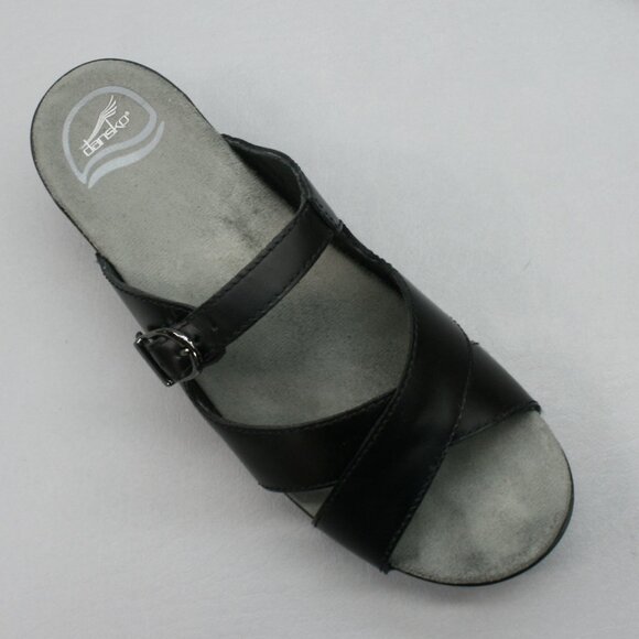 Dansko 40 Ladies 9.5-10 Sela Black Strap Buckle Shoes Clogs Sandals Mules Slides - Picture 7 of 12